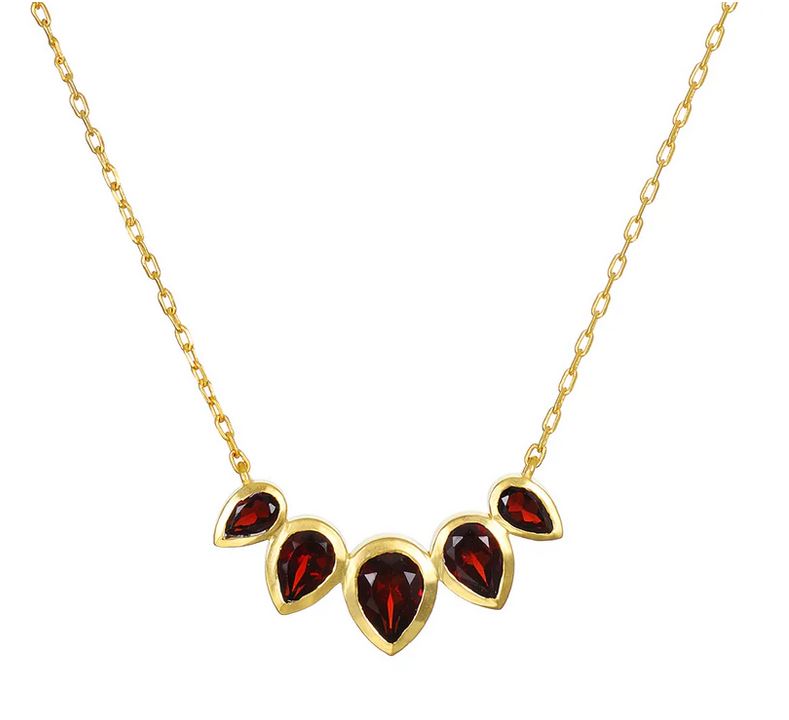 Satya Ignite Strength Garnet Petal Necklace