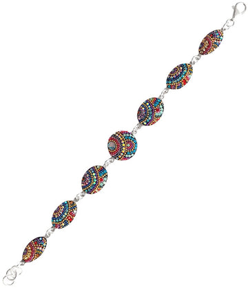 Mosaico Sterling Bright Multicolour Oval and Round Link Bracelet