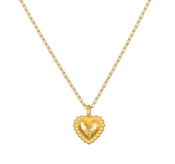 Satya Hammered Dot Heart Necklace