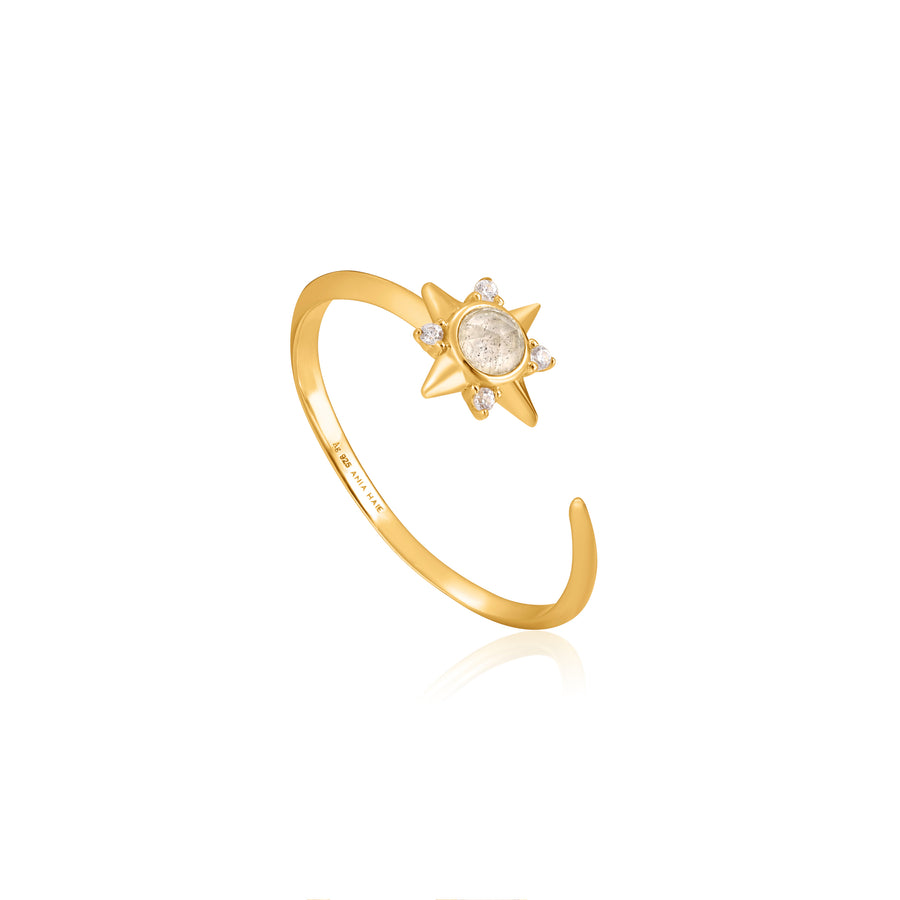 Ania Haie Gold Midnight Star Adjustable Ring