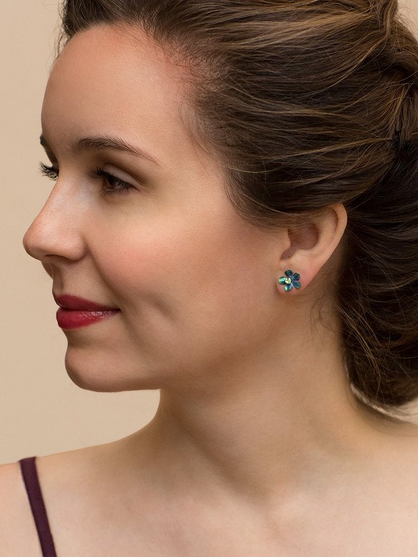 Holly Yashi Turquoise Sea Breeze 'Petite Plumeria' Post Earrings