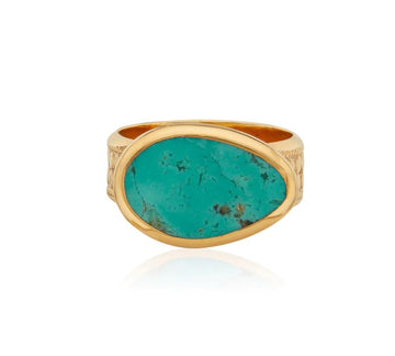 Anna Beck Asymmetric Turquoise Cocktail Ring Size 8