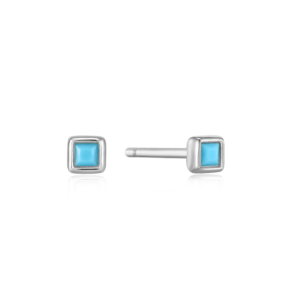 Ania Haie Silver Turquoise Square Studs