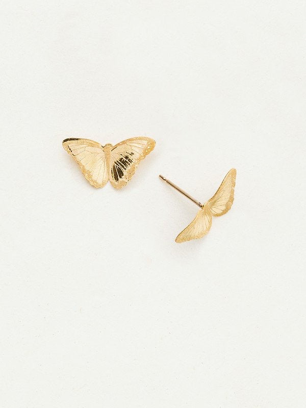 Holly Yashi Gold Petite Bindi Butterfly Post Earrings