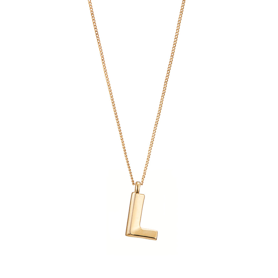 Jenny Bird Gold Monogram Necklace 'L'