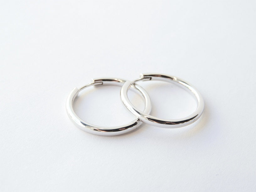 Breuning Sterling Rounded Narrow 24mm Hoops