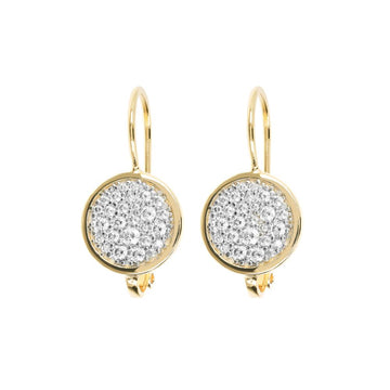 Bronzallure Golden and Round Pavé Pendant Earrings