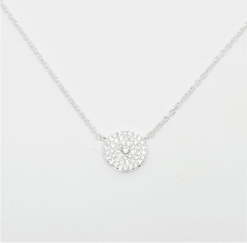 Marseille Sterling Suspended Pave CZ Disc Necklace