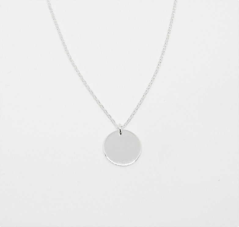 Marseille Sterling Minimalist Disk Pendant and Chain