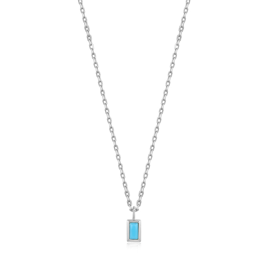Ania Haie Silver Turquoise Rectangular Necklace