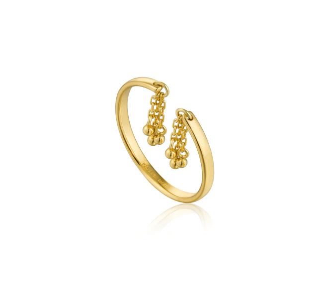 Ania Haie Gold Tassel Drop Adjustable Ring