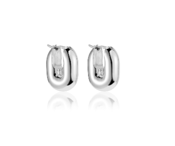 Jenny Bird Silver Puffy U Link Earrings