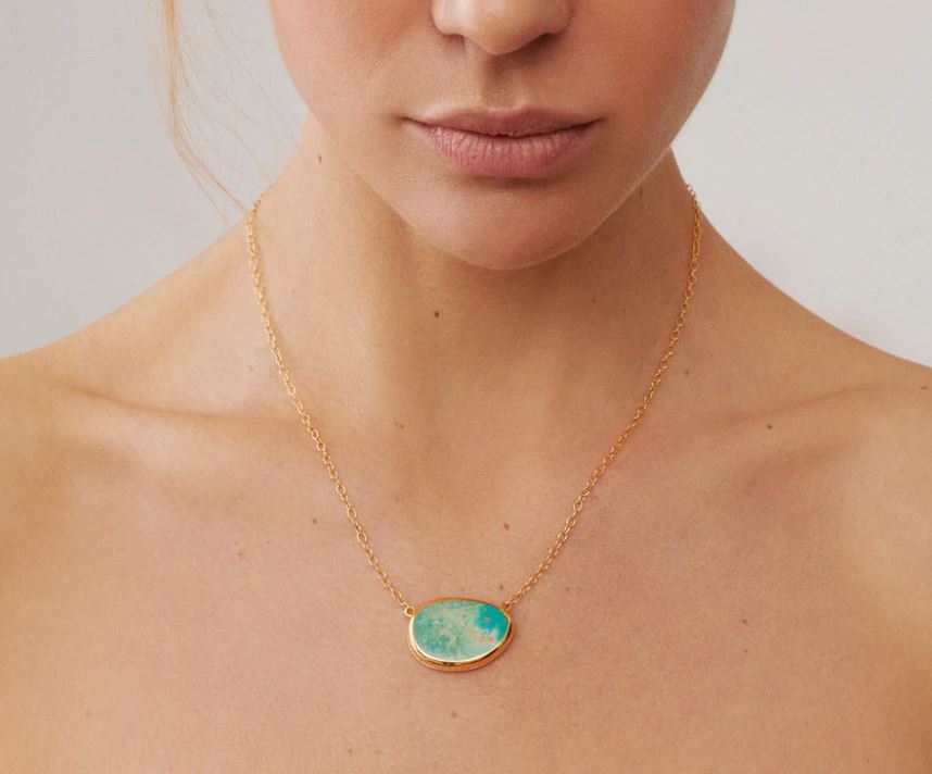 Anna Beck Asymmetric Large Turquoise Necklace