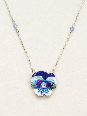 Holly Yashi Bonnie Blue 'Garden Pansy' Pendant Necklace