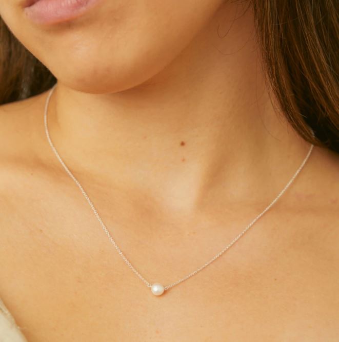 Dogeared Silver Large Pearls of Motherhood Necklace