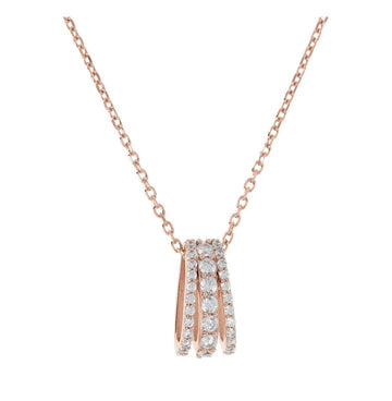 Bronzallure 3 Row CZ Pendant Necklace