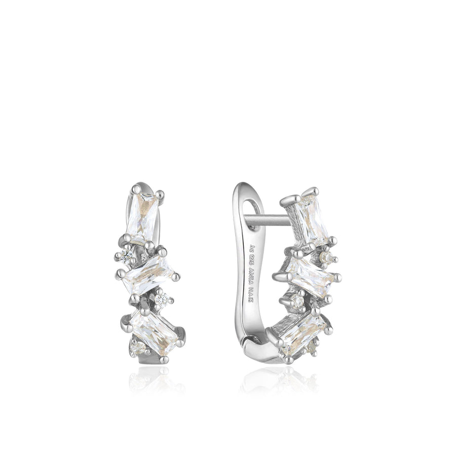 Ania Haie Silver Cluster Huggie Earrings