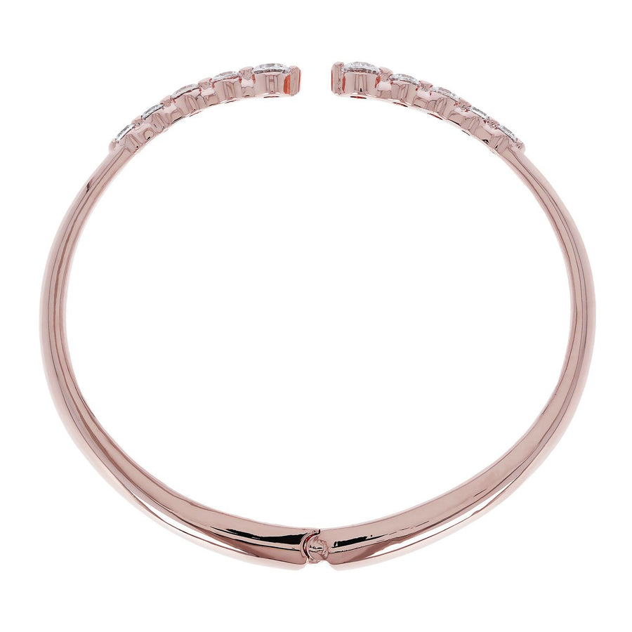 Bronzallure Altissima Hinged Bangle With Clear Cz