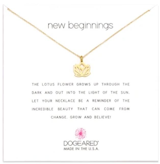 Dogeared Gold New Beginnings Lotus Necklace