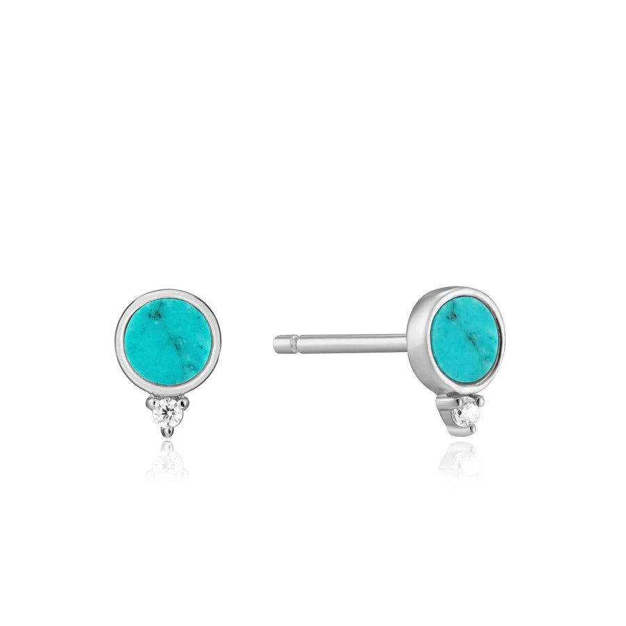 Ania Haie Silver Turquoise Disc Studs