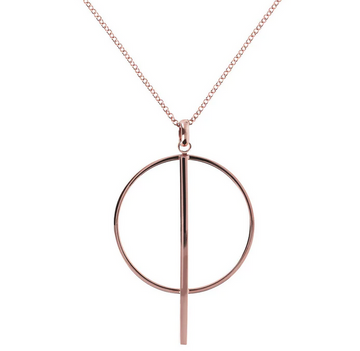 Bronzallure Circle Bar Pendant Necklace