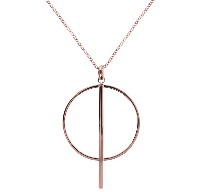 Bronzallure Circle Bar Pendant Necklace