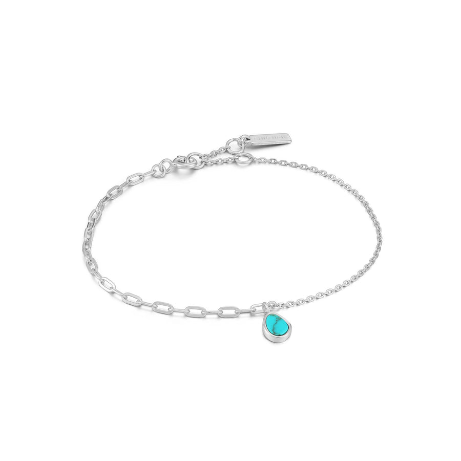 Ania Haie Silver Tidal Turquoise Mixed Link Bracelet