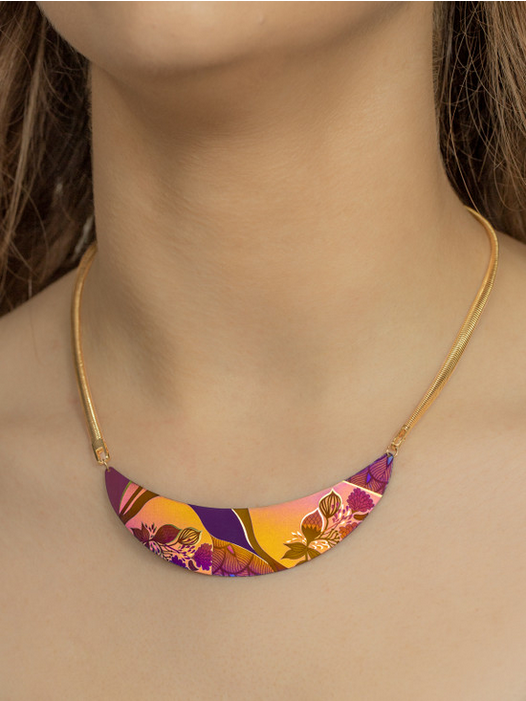 Holly Yashi Orange Purple 'Kala' Necklace