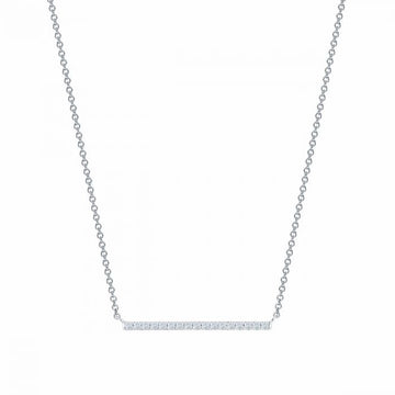 Birks 18K White Gold 0.16ct Diamond Bar Necklace