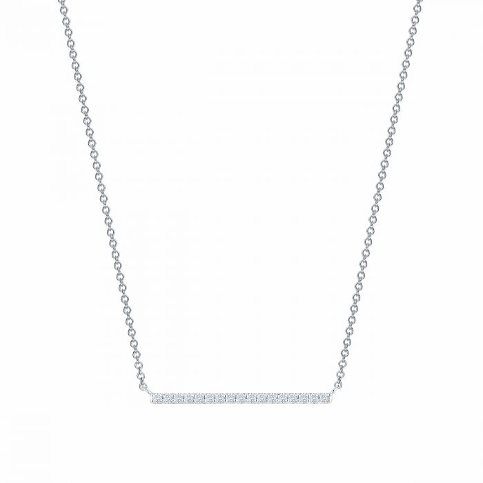 Birks 18K White Gold 0.16ct Diamond Bar Necklace