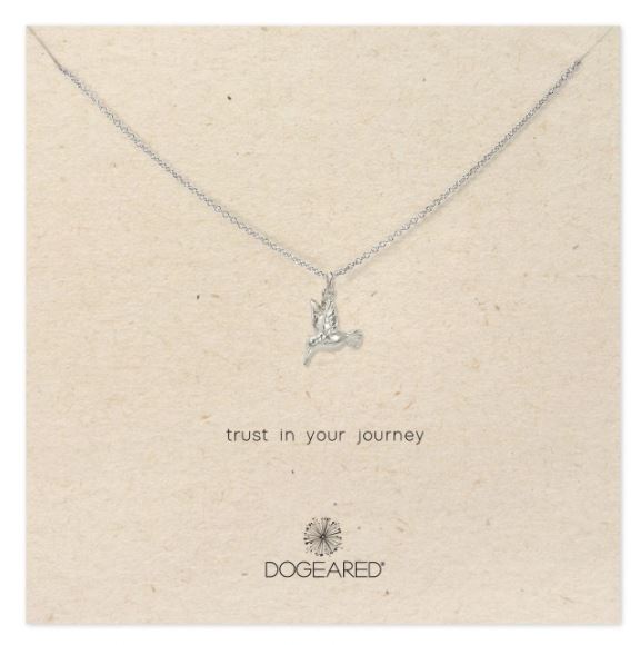 Dogeared Silver 'Trust Your Journey' Hummingbird Necklace