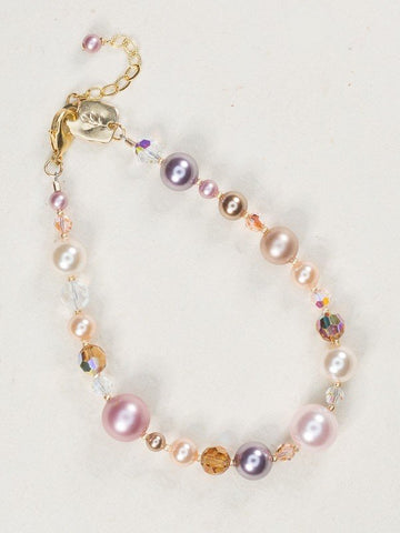 Holly Yashi Gold Classic Pearl Bracelet Pink Parfait