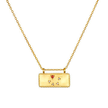 Satya Gold Libra Tourmaline Zodiac Necklace