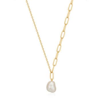 Ania Haie Gold Pearl Chunky Necklace