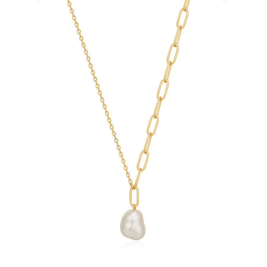 Ania Haie Gold Pearl Chunky Necklace