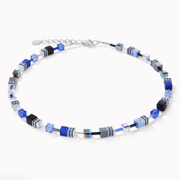 Coeur De Lion Multi Blue Geo Cube Necklace