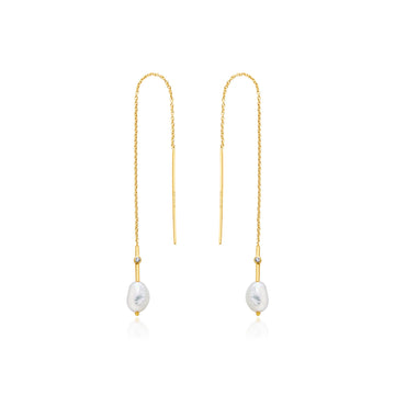 Ania Haie Gold Pearl Threader Earrings