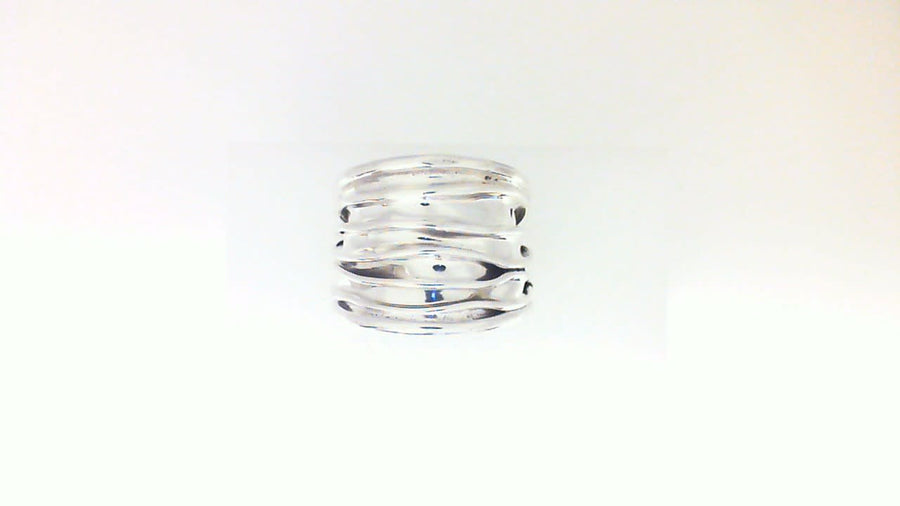 Marseille Silver Wide Crinkle Ring Size 8.5