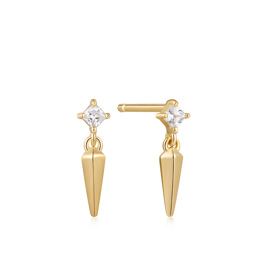 Ania Haie Gold Sparkle Spike Studs Earrings