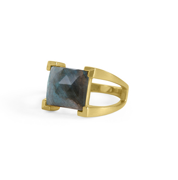 Dean Davidson Gold Labradorite Mini Plaza Ring Size 7