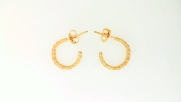 Satya Gold Hammered Bead Hoop Earrings