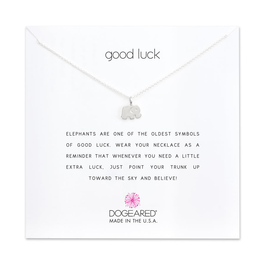 Dogeared Silver 'Good Luck' Elephant Necklace