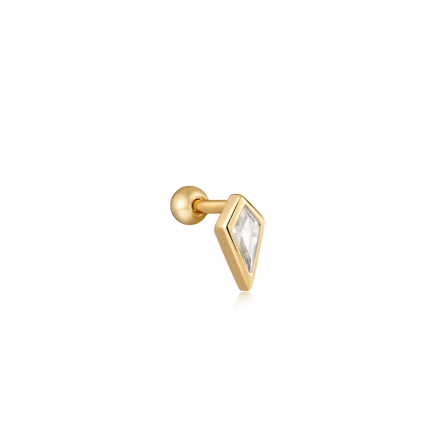 Ania Haie Gold Sparkle Emblem Single Barbell Earring