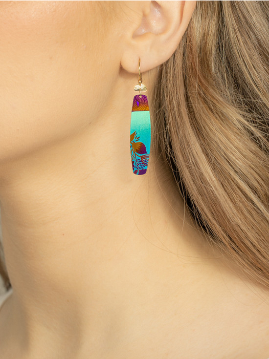 Holly Yashi Teal Koa Earrings