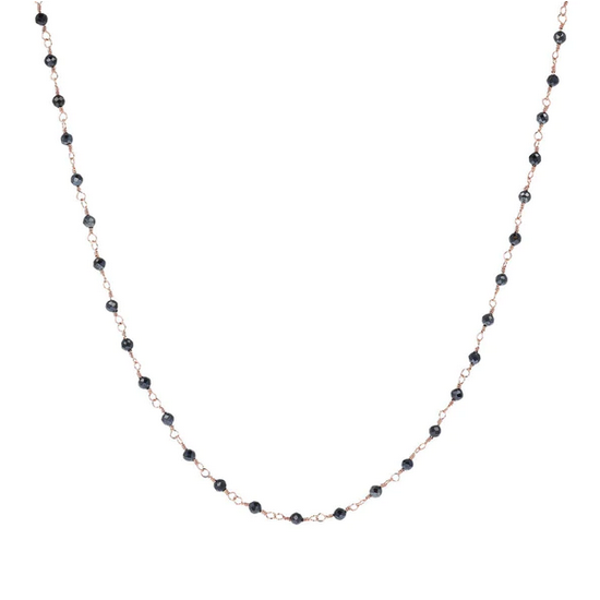 Bronzallure Black Spinel Rosary Choker