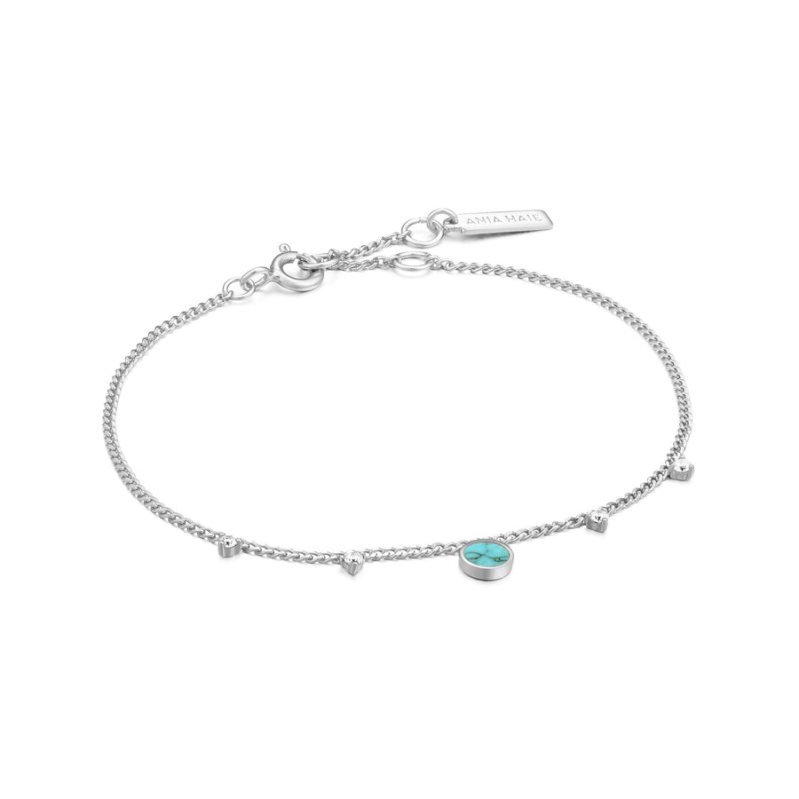 Ania Haie Silver Turquoise Disc Drop Bracelet