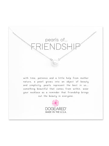 Dogeared Silver Pearls Of Friendship Large Pearl Necklace