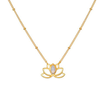 Satya Open Lotus Moonstone Necklace