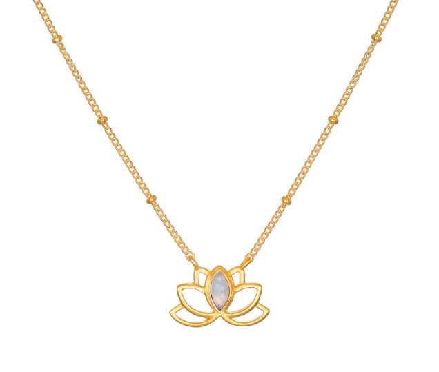 Satya Open Lotus Moonstone Necklace