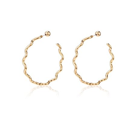 Jenny Bird Gold Squiggle Hoop Earrings